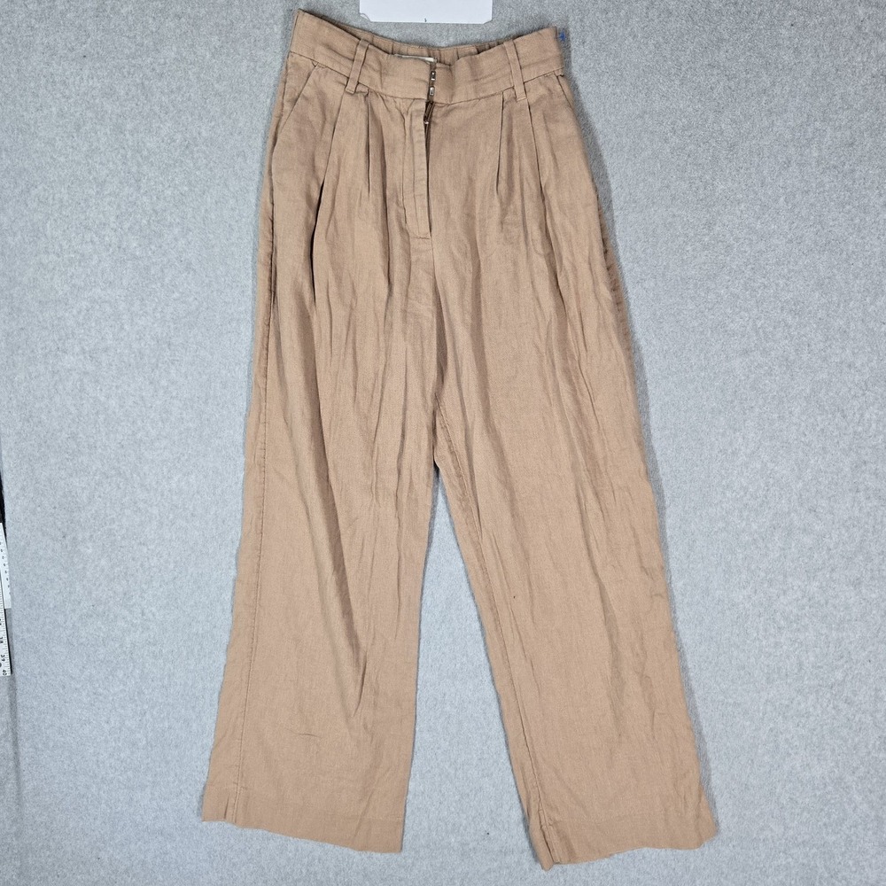 Abercrombie & Fitch Women Pants XS Tan Cotton Linen Dress Pants Curve Love